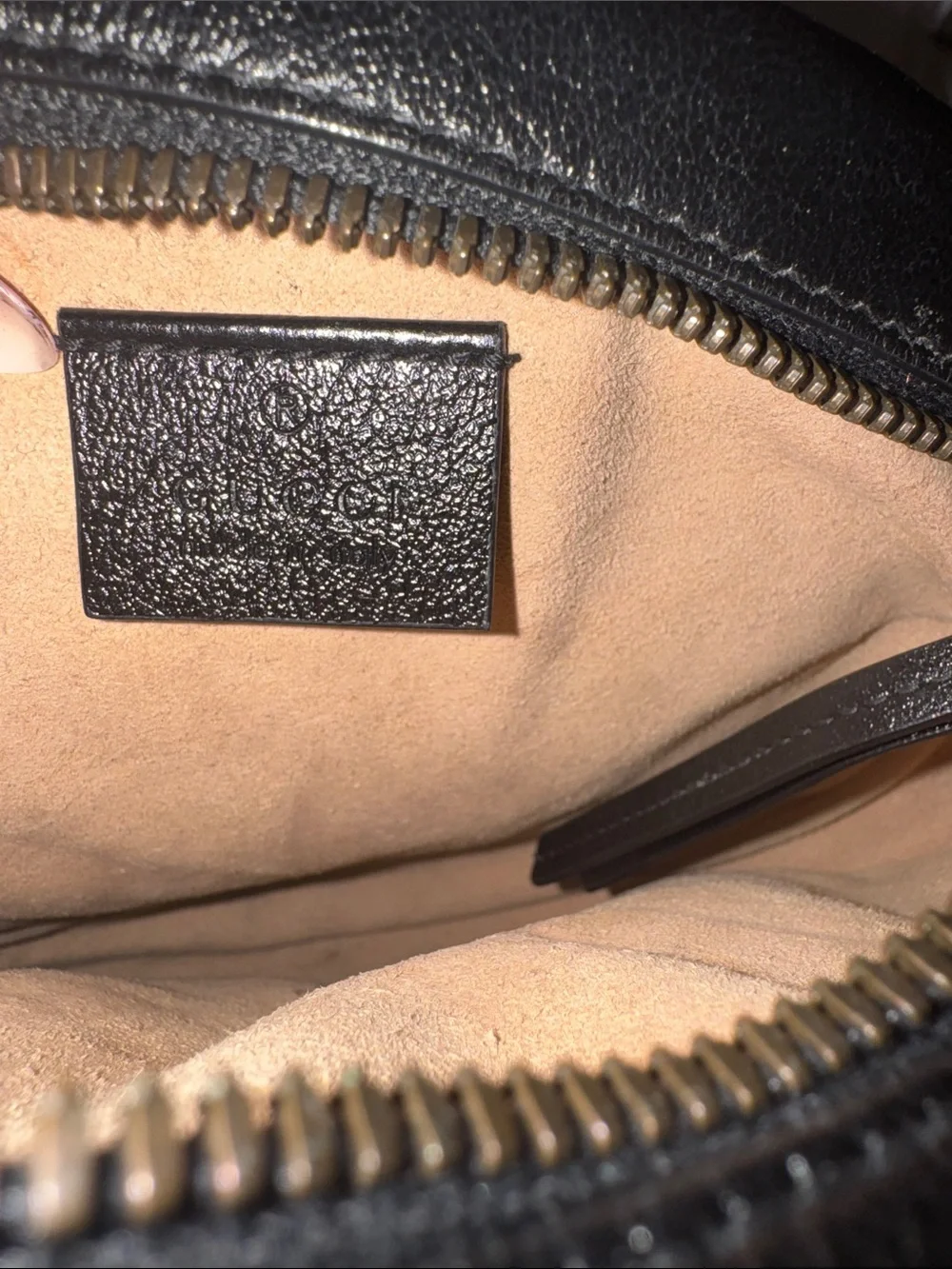 Gucci Black Round GG Marmont Chevron Crossbody Bag